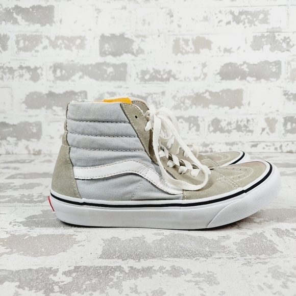 Vans Herringbone Sk8-Hi Unisex Grey Suede White Lace Up Sneakers E302 - Picture 4 of 12